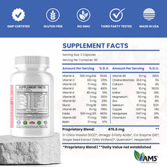 Nutrition label on Preconception Plus highlighting essential prenatal nutrients.