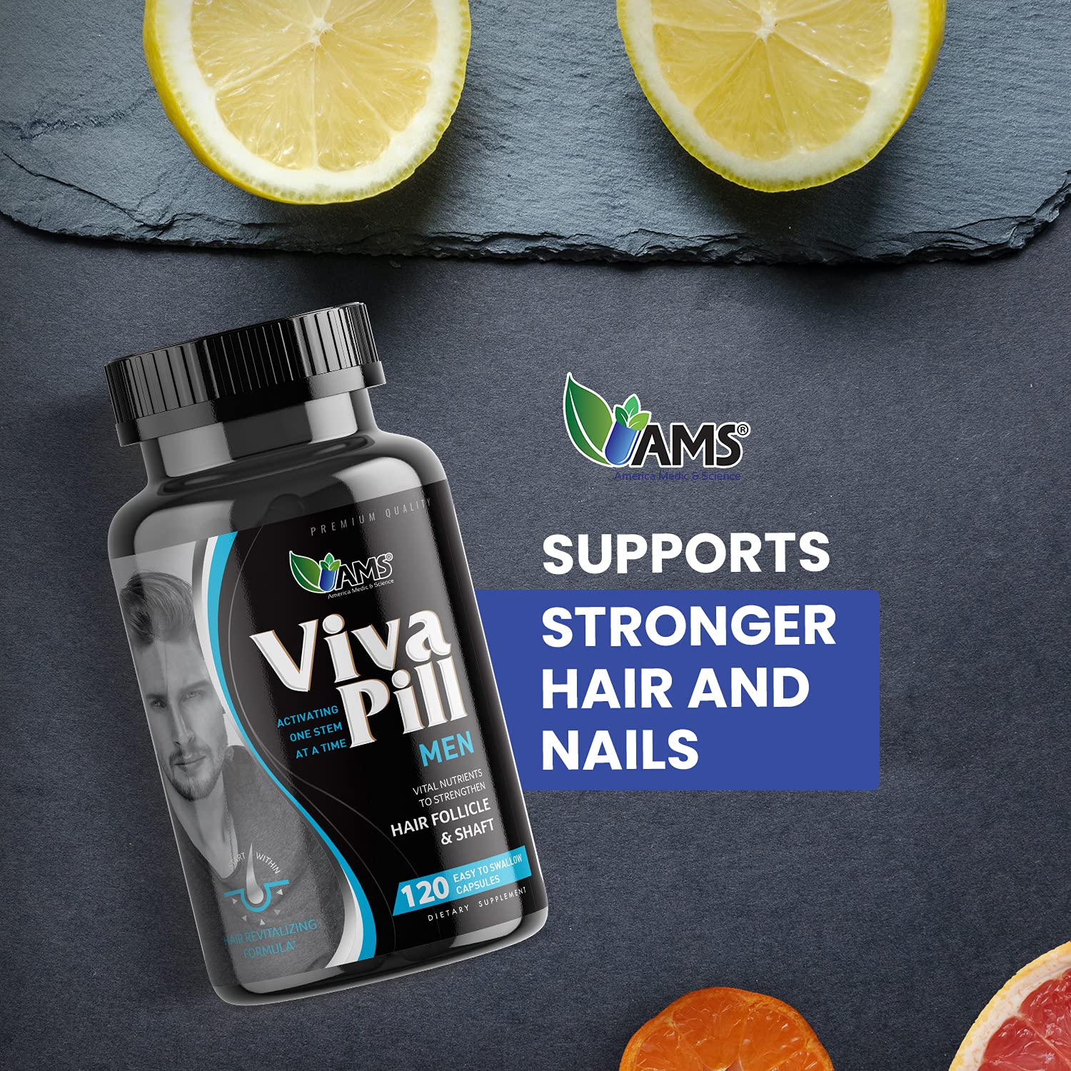 VivaPill Men ingredients: biotin, collagen, keratin for healthier hair