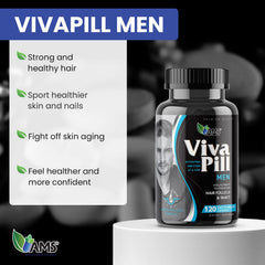 VivaPill Men capsules close-up showing smooth texture and potency