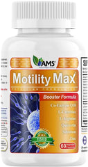 America Medic & Science Motility Max bottle with capsules for male vitality.