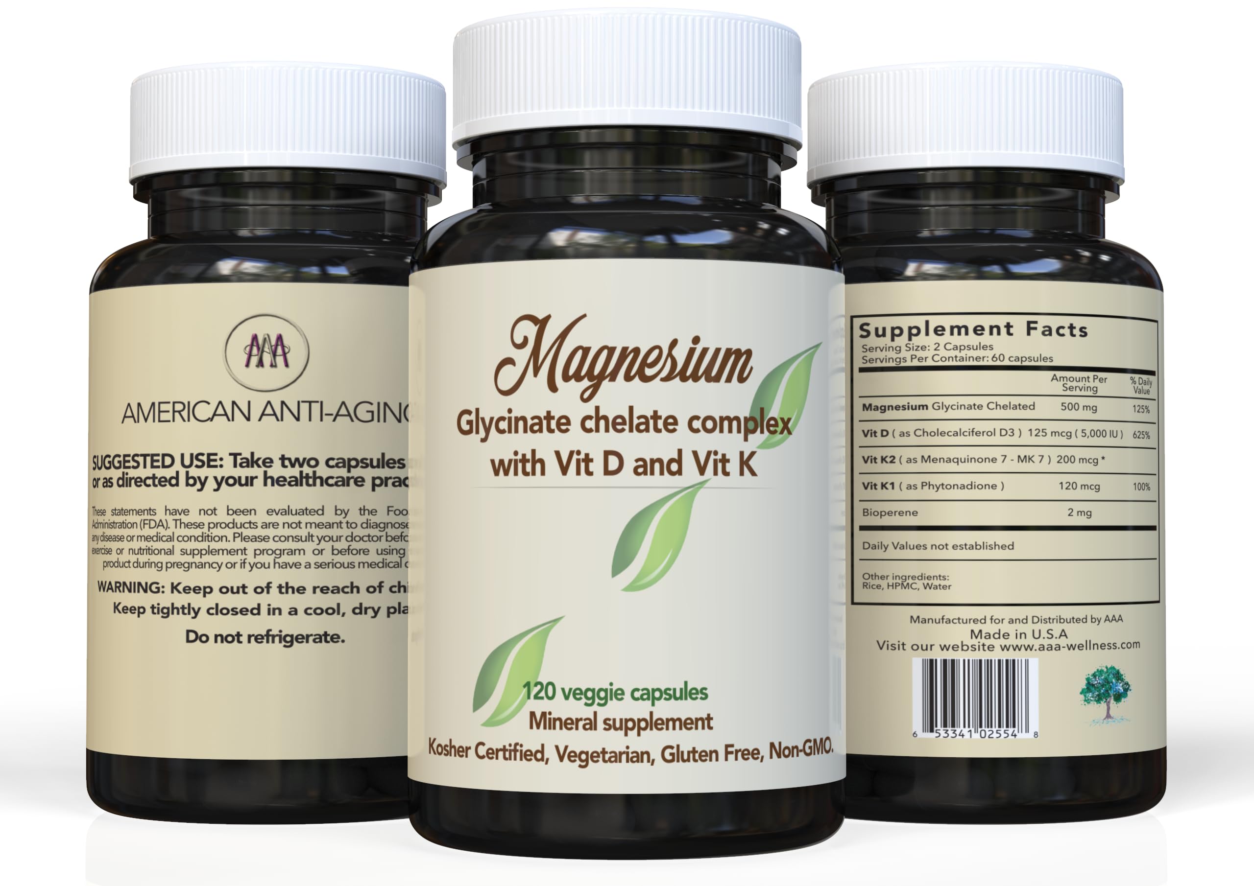 American Anti-Aging 120-count bottle offers a convenient two-month supply.
