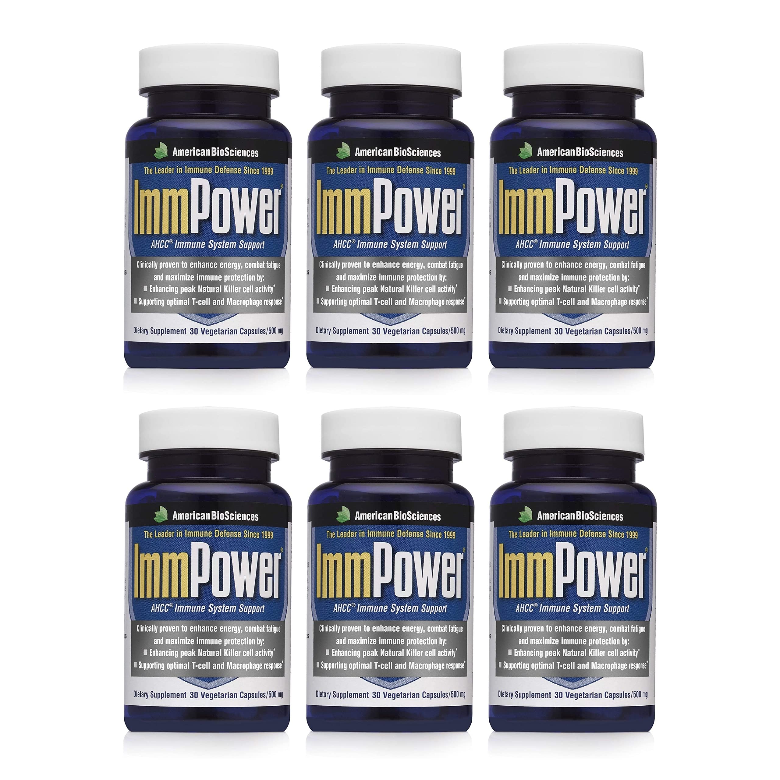 American BioSciences ImmPower AHCC bottle with label signaling enhanced immune support.