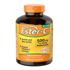 American Health Ester-C 500 mg bottle front showing the gentle vitamin C option.