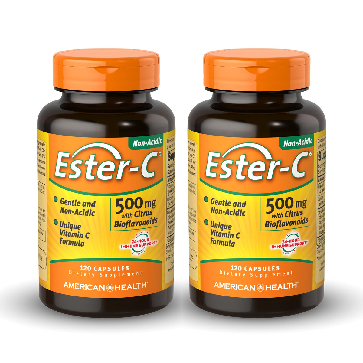 American Health Ester-C bottle with citrus bioflavonoids for daily immune support.