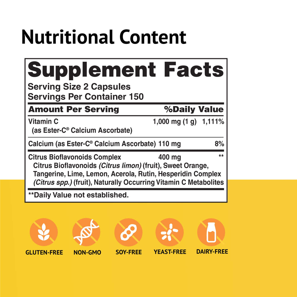 American Health Ester-C capsules with citrus bioflavonoids for improved absorption