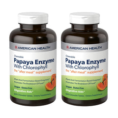 American Health papaya enzyme chewables pack 1 bottle for on-the-go digestion support.