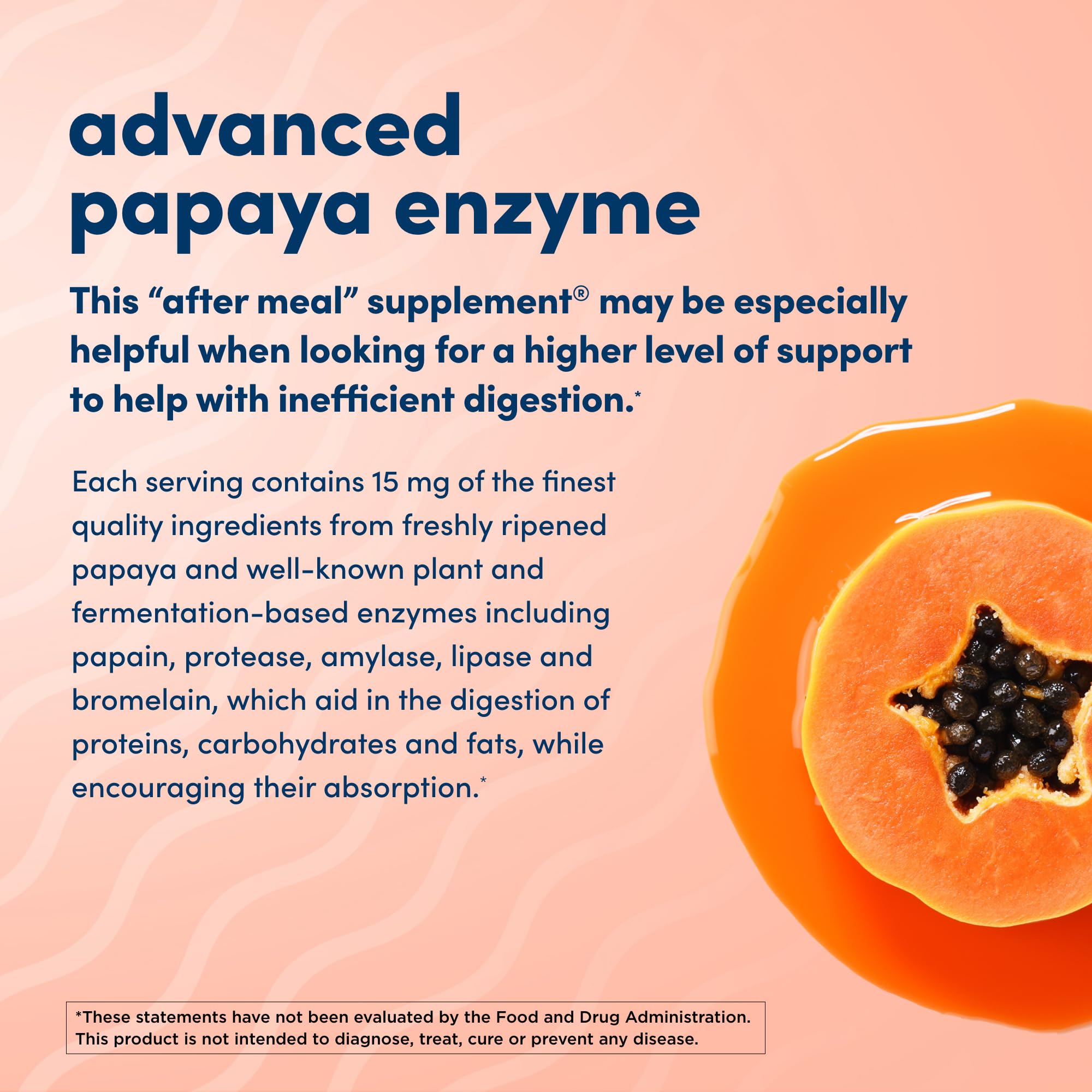 American Health Super Papaya Enzyme Plus chewables being taken after a meal.