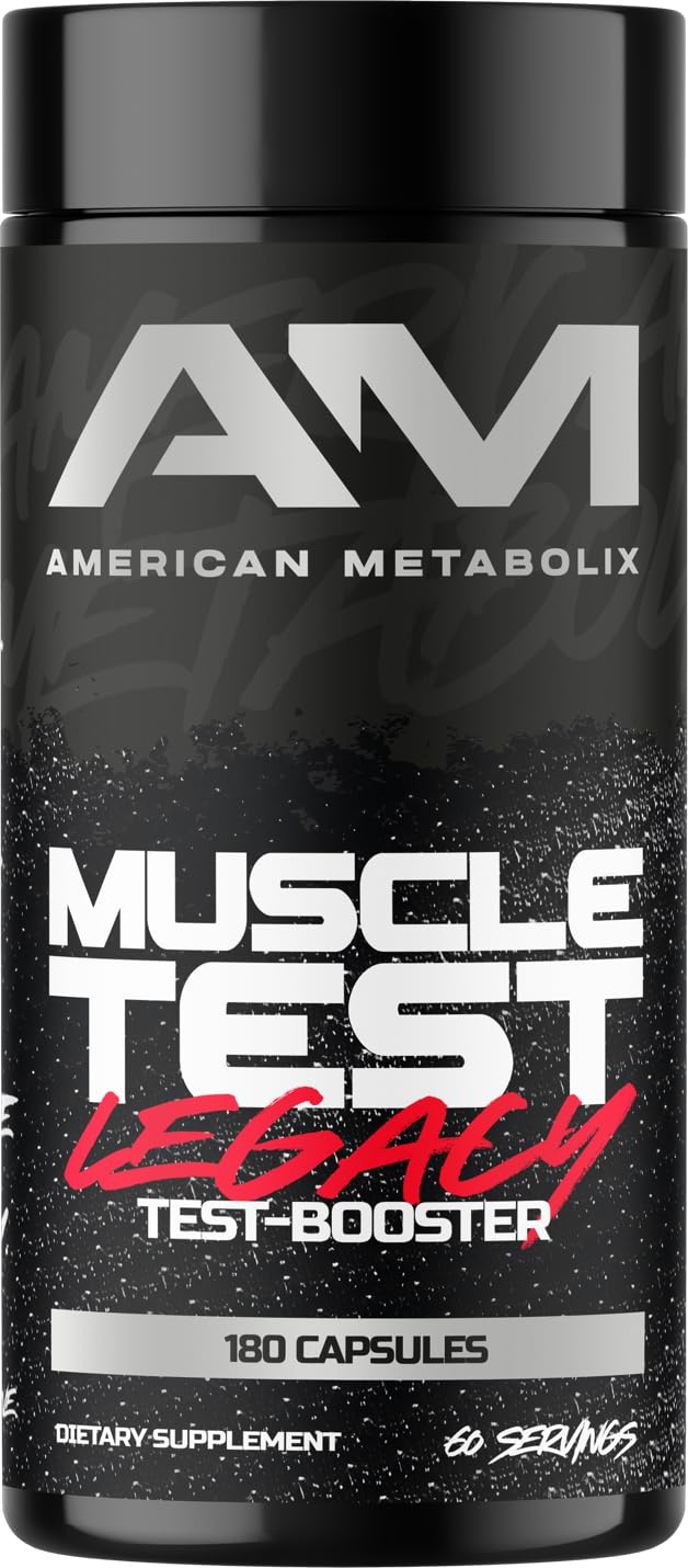 American Metabolix Muscle Test Legacy bottle close-up for easy daily supplementation