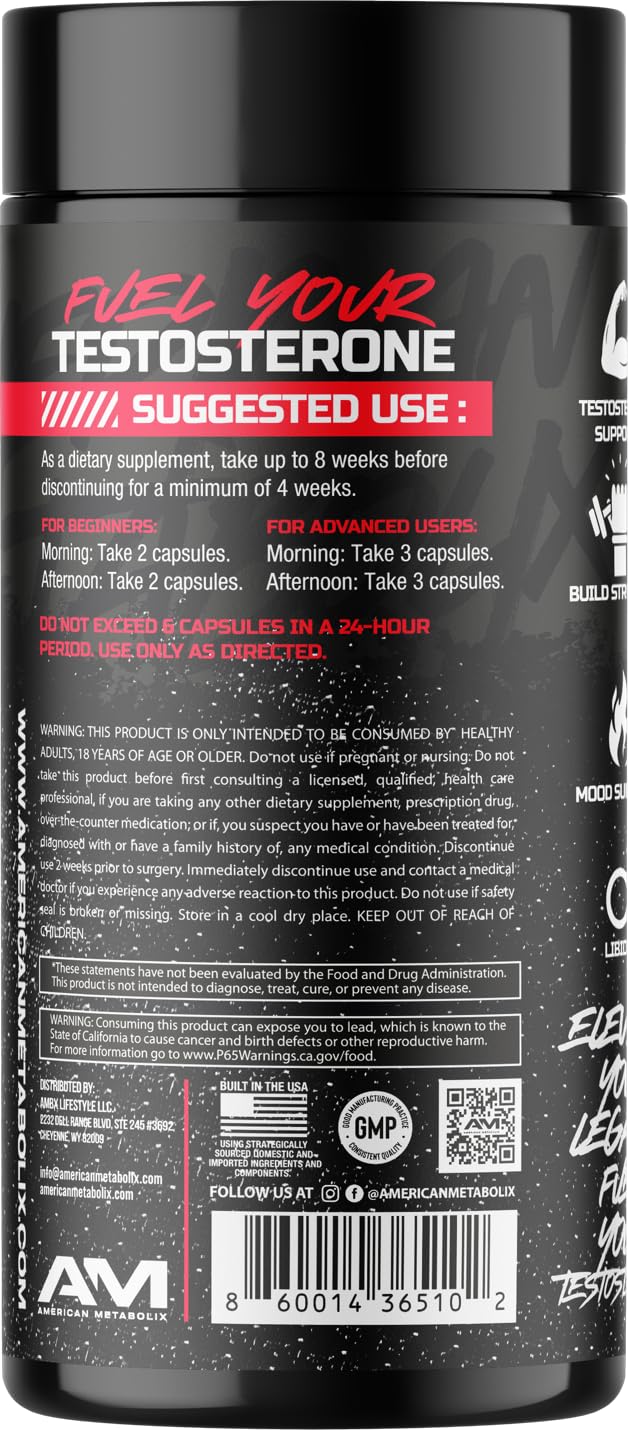 American Metabolix Muscle Test Legacy label close-up showing 180 capsules for planning
