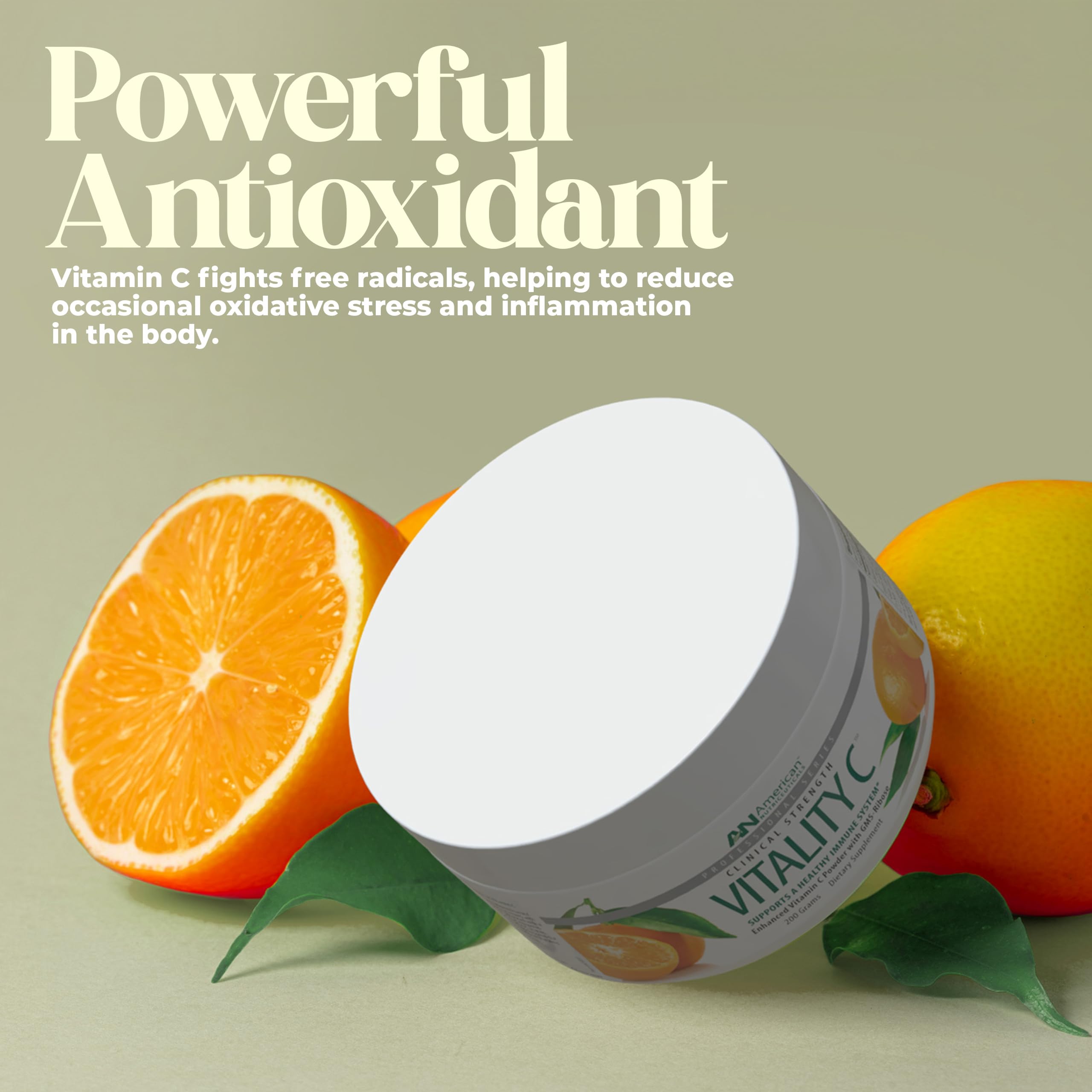 American Nutriceuticals Vitamin C Powder kitchen setup for smoothies and juices