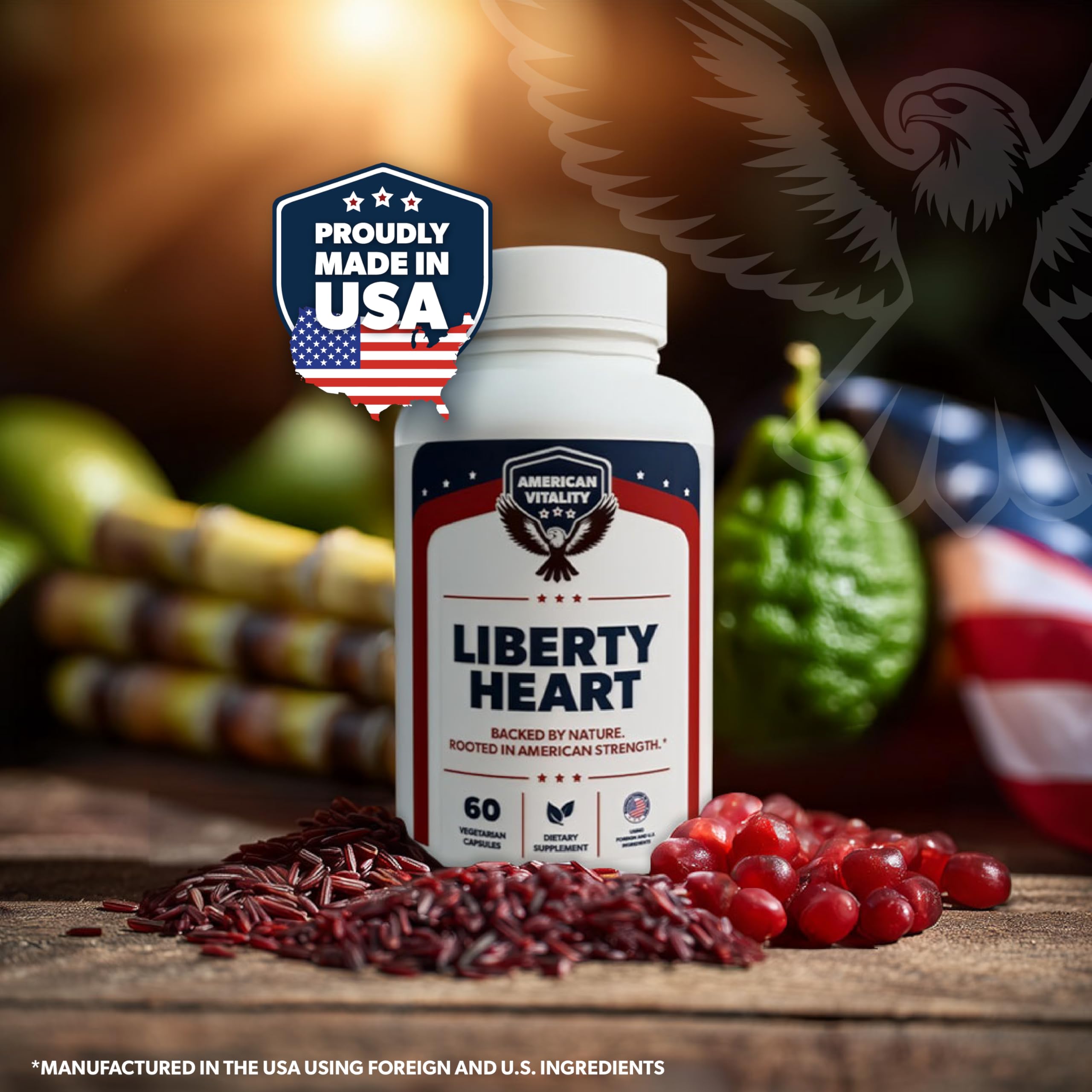 American Vitality Liberty Heart bergamot fruit extract close-up for heart wellness.