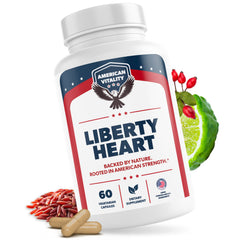 American Vitality Liberty Heart bottle front promotes daily heart wellness.