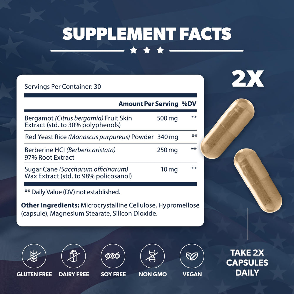 American Vitality Liberty Heart bottle side shows product labeling for easy use.