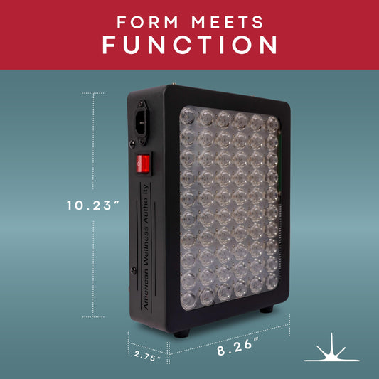 American Wellness Authority 660nm-850nm therapy panel focuses on whole-body light exposure.