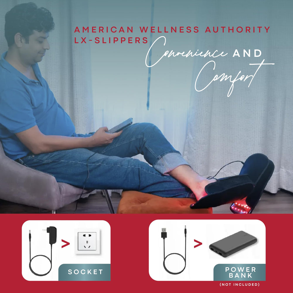 Lightweight, portable indoor-use slippers from American Wellness Authority.