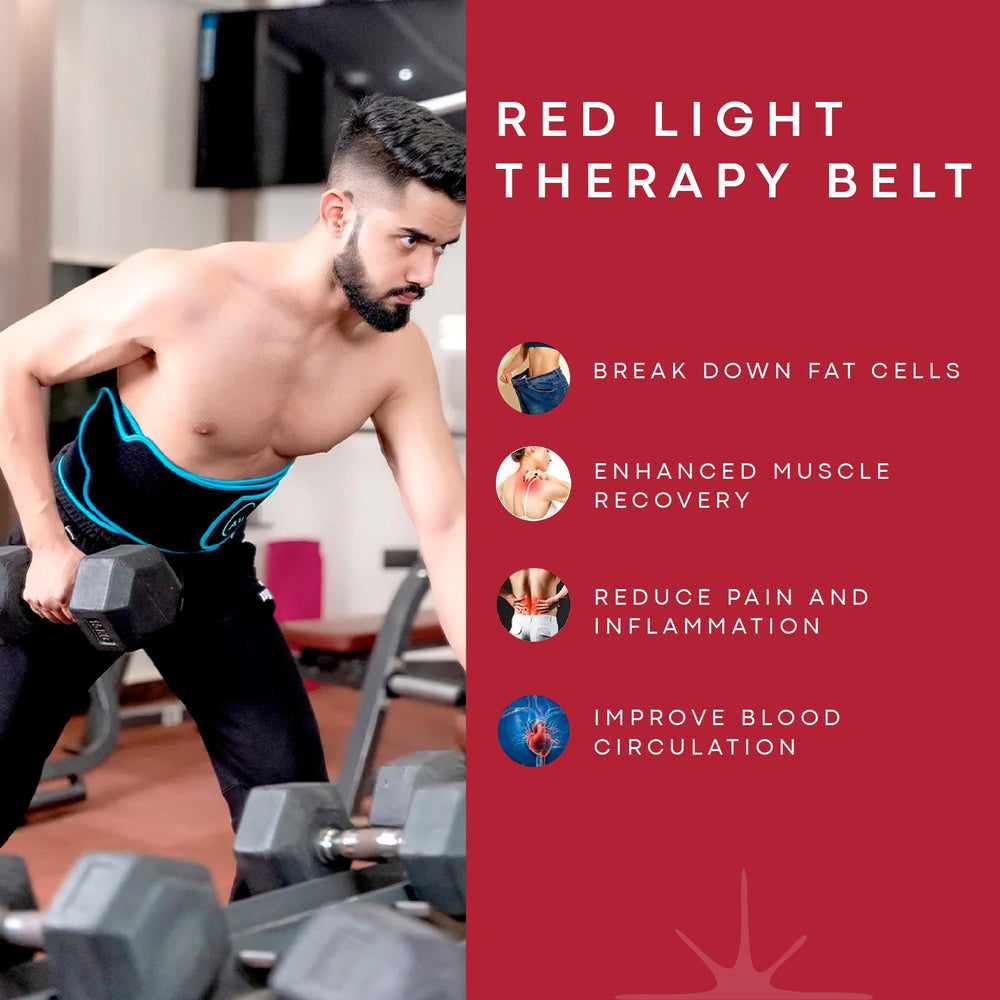 American Wellness Authority infrared heating pad around the back delivering gentle warmth.