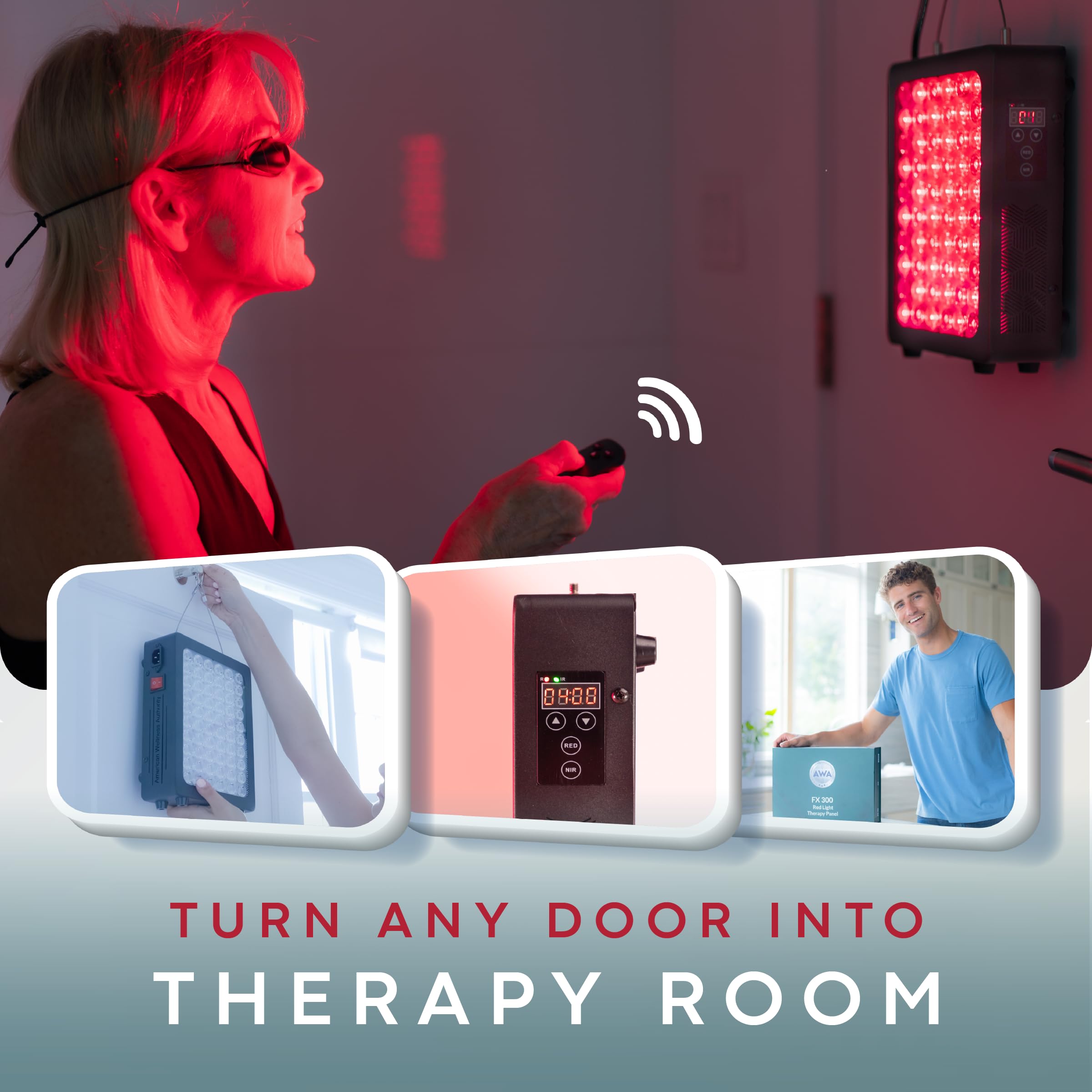 American Wellness Authority muscle-relaxation session uses red and near-infrared wavelengths effectively.