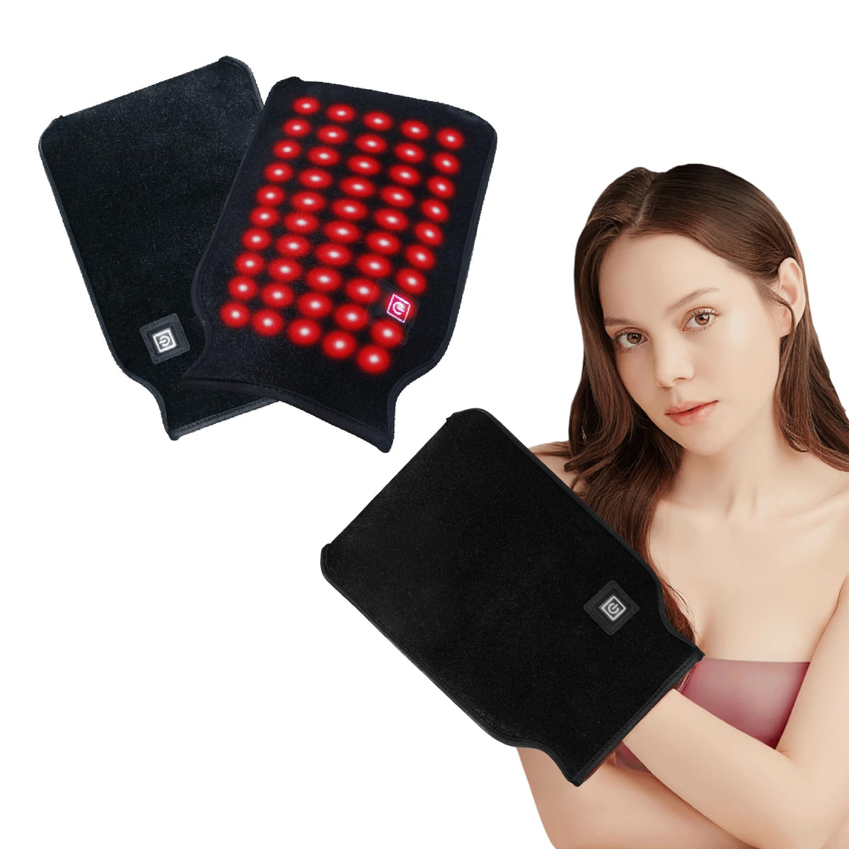 American Wellness Authority red light gloves focusing on palm area for targeted recovery.