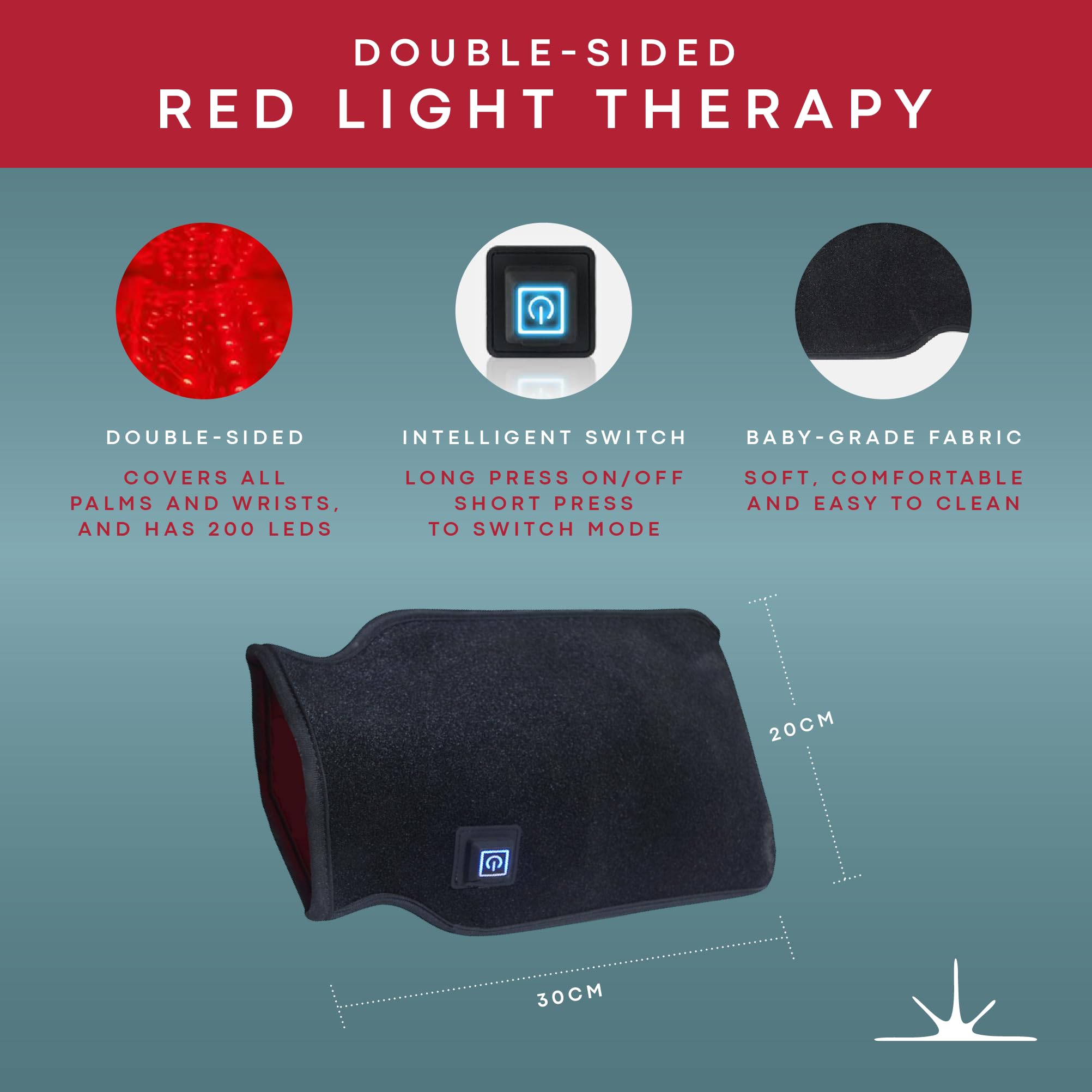 American Wellness Authority red light gloves displayed at wrist for joint comfort.