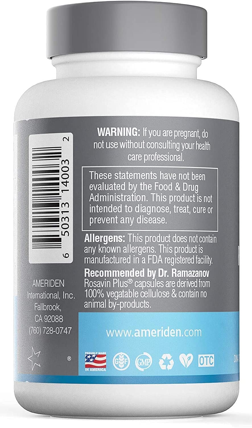 Ameriden Rosavin Plus capsules used in a morning routine for stamina