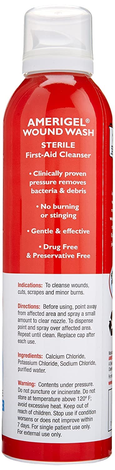 AMERIGEL Saline Wound Wash ideal for kids and camping or sports.