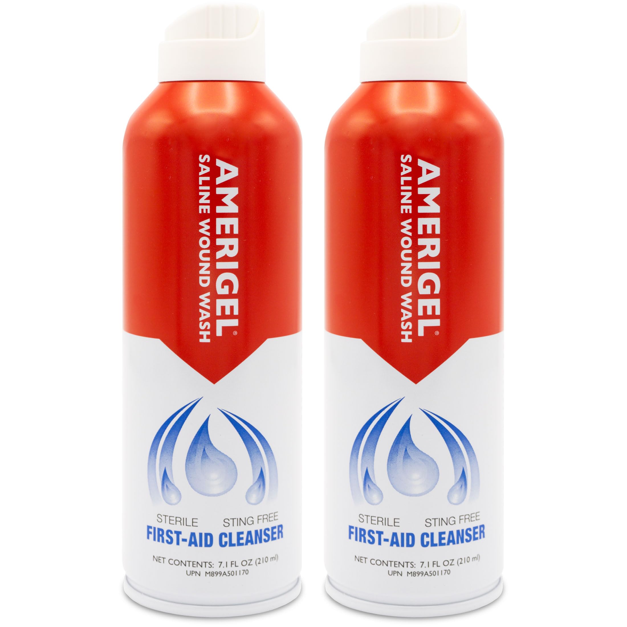 AMERIGEL Saline Wound Wash pack of 2 for travel-ready cleansing without sting.