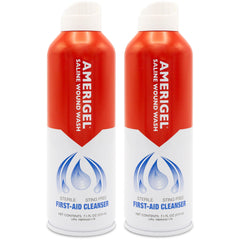 AMERIGEL Saline Wound Wash pack of 2 for travel-ready cleansing without sting.