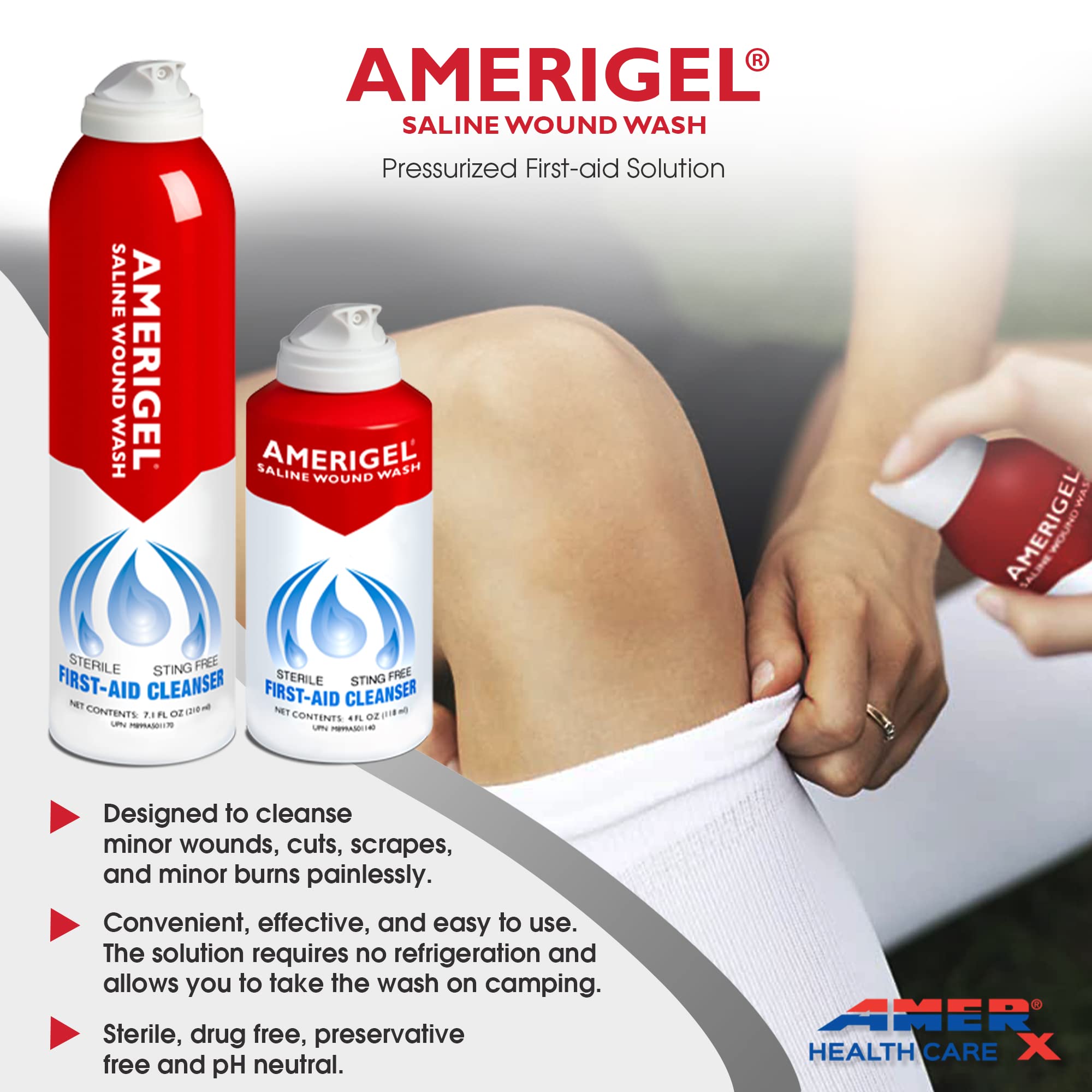 AMERIGEL Total First Aid Bundle bordered gauze dressing provides a secure cover for protection.