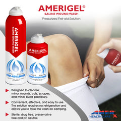 AMERIGEL Total First Aid Bundle bordered gauze dressing provides a secure cover for protection.