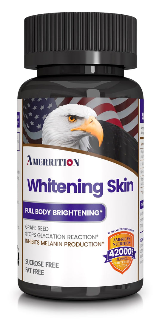 Amerrition skin whitening tablet bottle for daily beauty support.