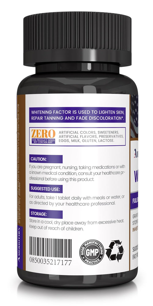 Amerrition skin whitening capsules close-up for easy daily use.