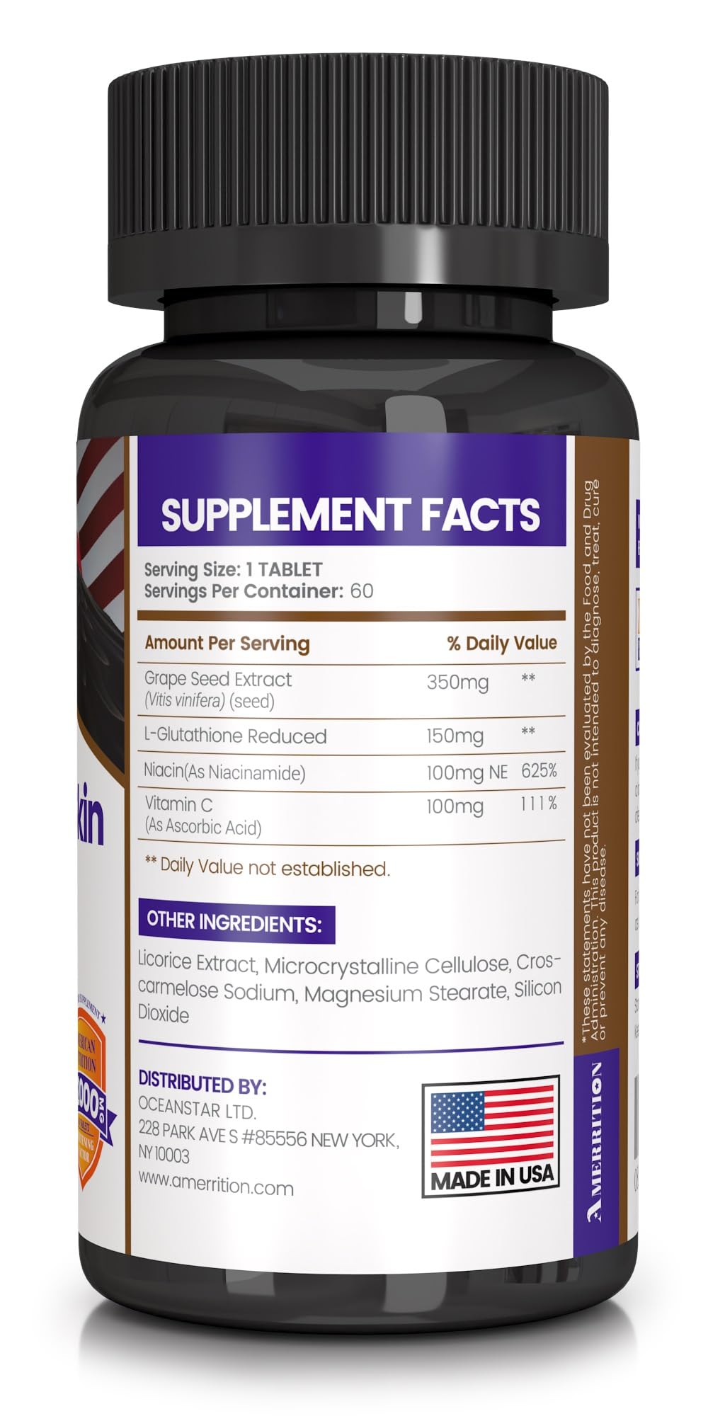 Amerrition supplement label packaging highlights quality ingredients.