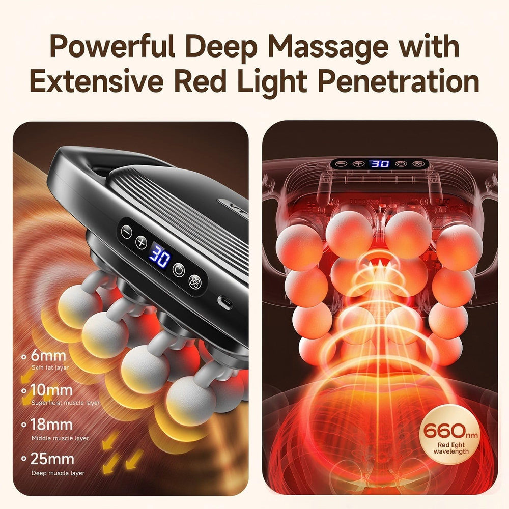 Amervie massage gun focuses on shoulders for tension relief and comfort.