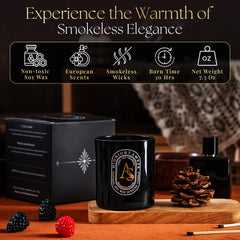 Ames Soeurs Amber Oud candle supports stress relief with calming aromatics and clean burn.