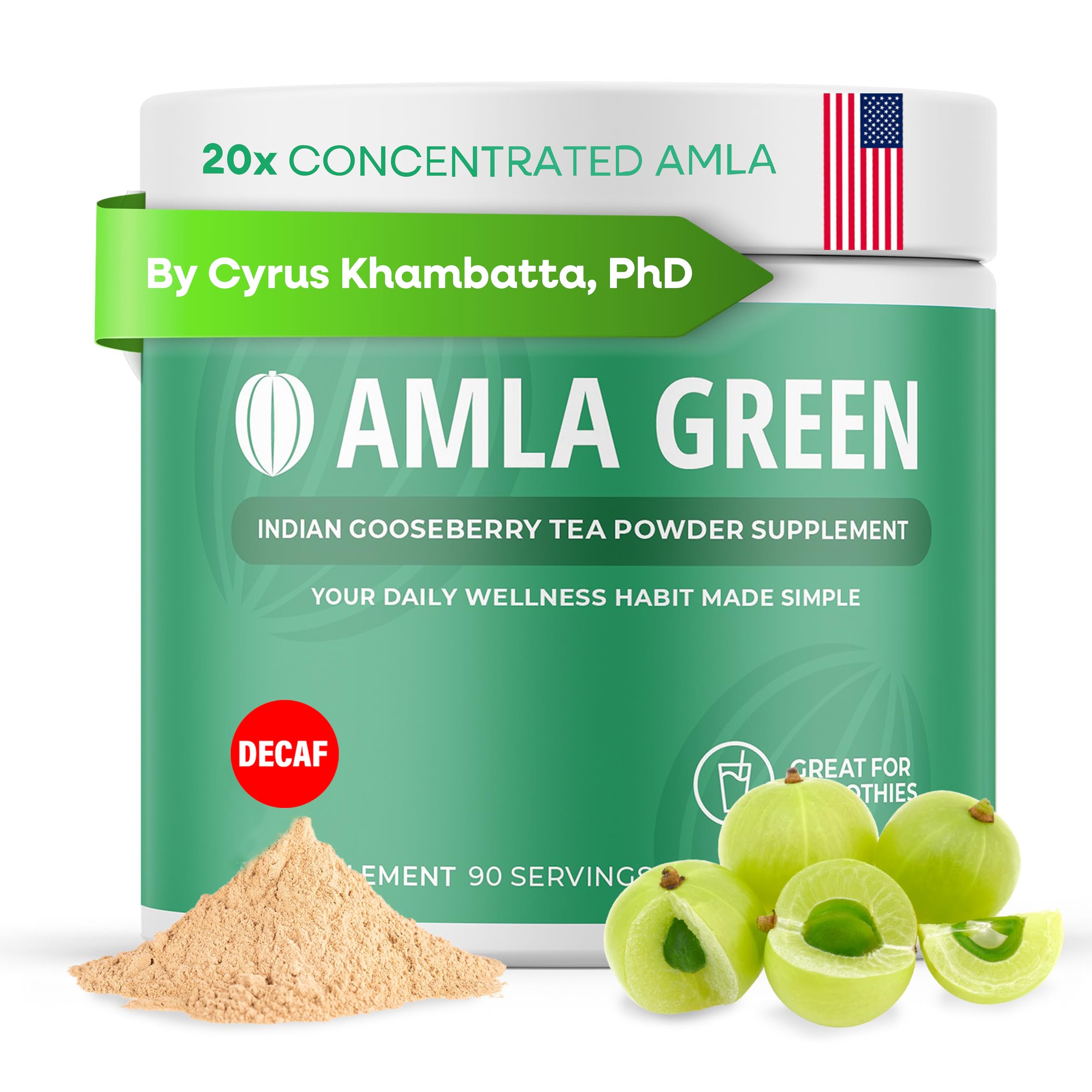 Amla Green 20x concentrated amla powder bottle for daily routine