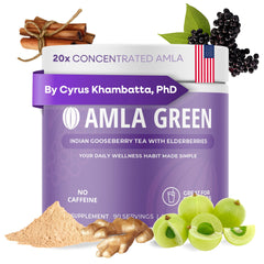Amla Green 20x concentrated amla powder bottle for daily antioxidant support