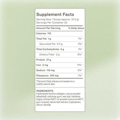 Amy Myers MD Paleo Protein Powder serving scene showing 21g protein per serving