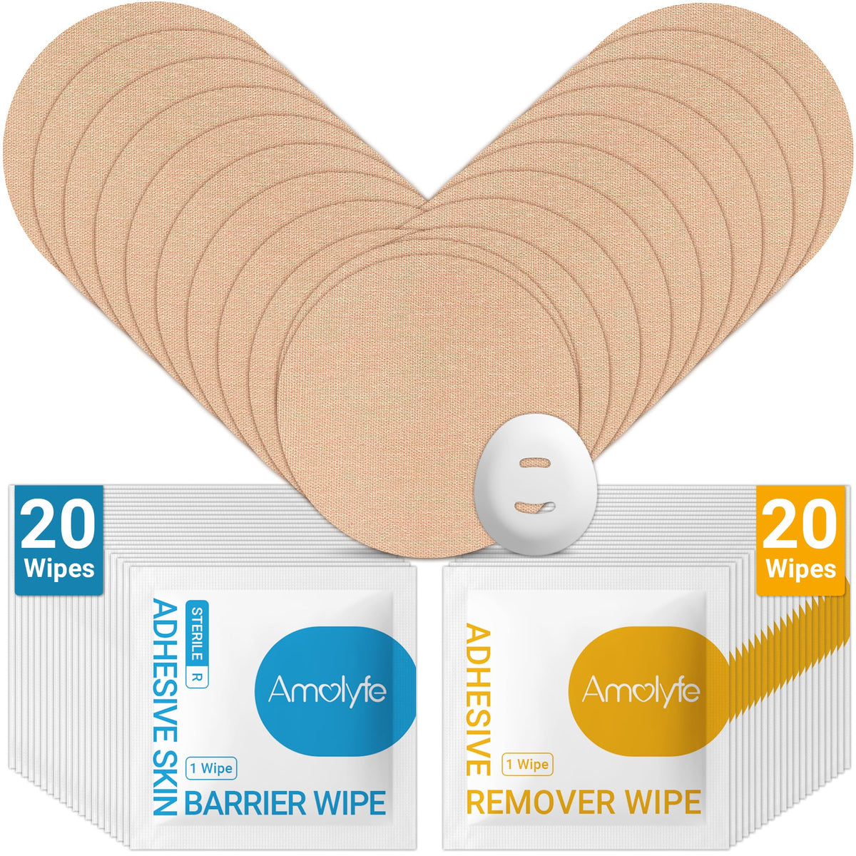 Amolyfe Dexcom G7 over patches kit top view showing secure fit for activity