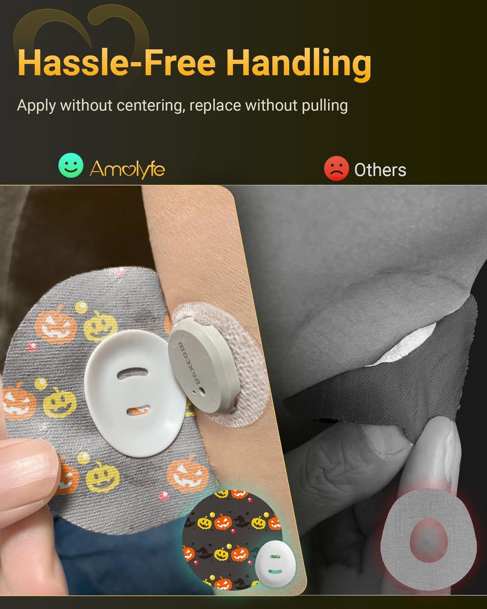 Amolyfe Dexcom G7 overpatch bump-proof design reduces snags during workouts