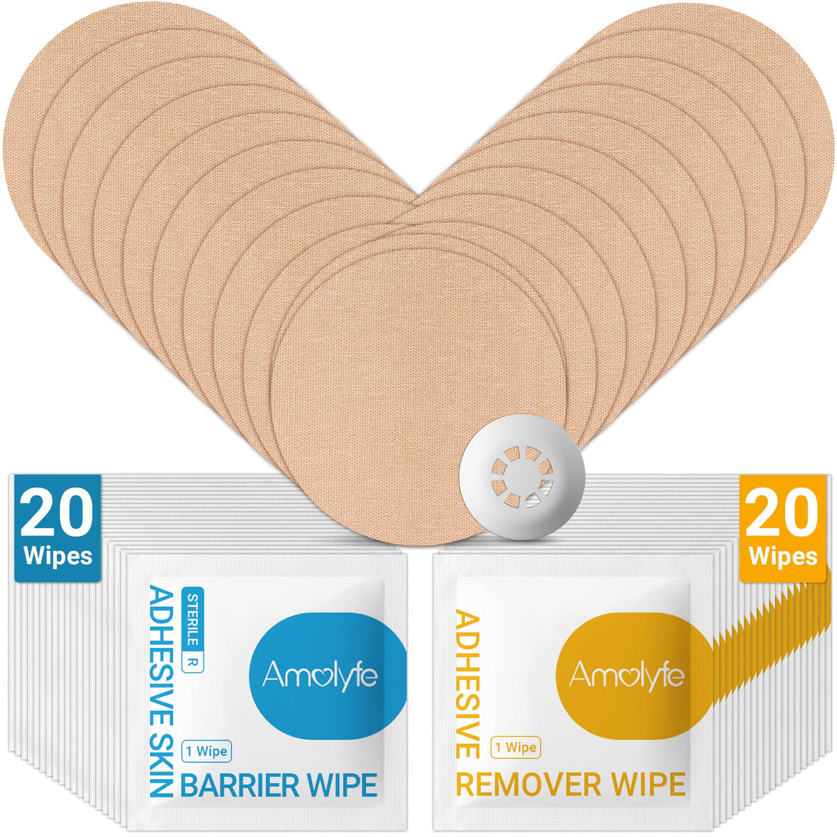 Amolyfe Libre3 sensor cover waterproof close-up for secure adhesion during activity.