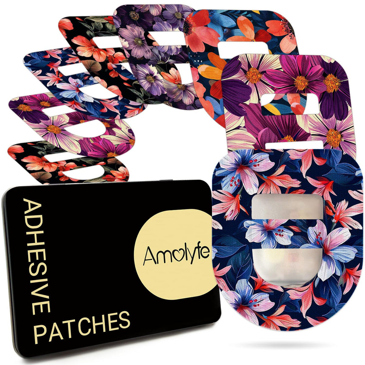 Amolyfe Omnipod overpatch with middle strap for secure wear during daily activities.