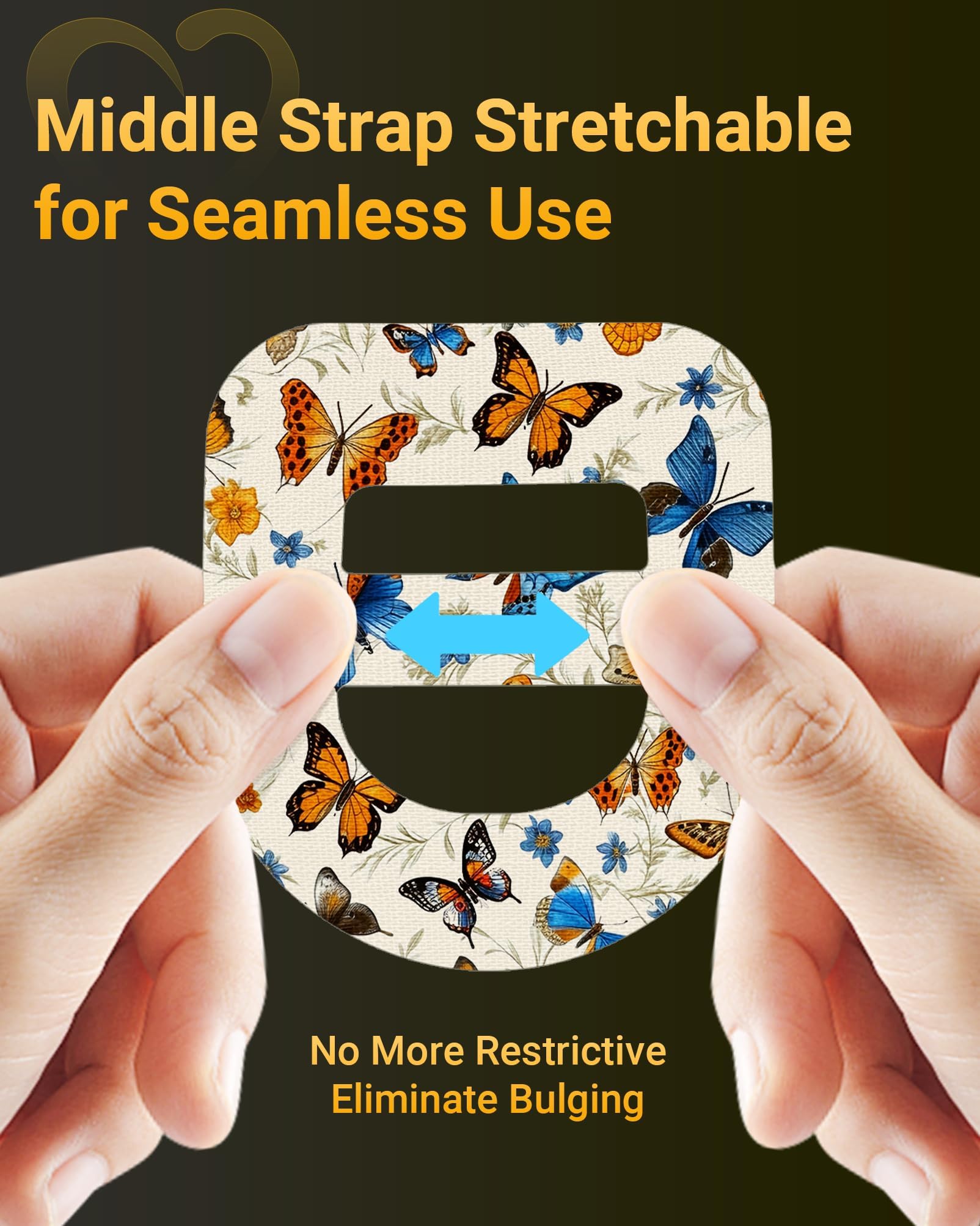 Amolyfe Omnipod patch on breathable material keeps skin comfortable.