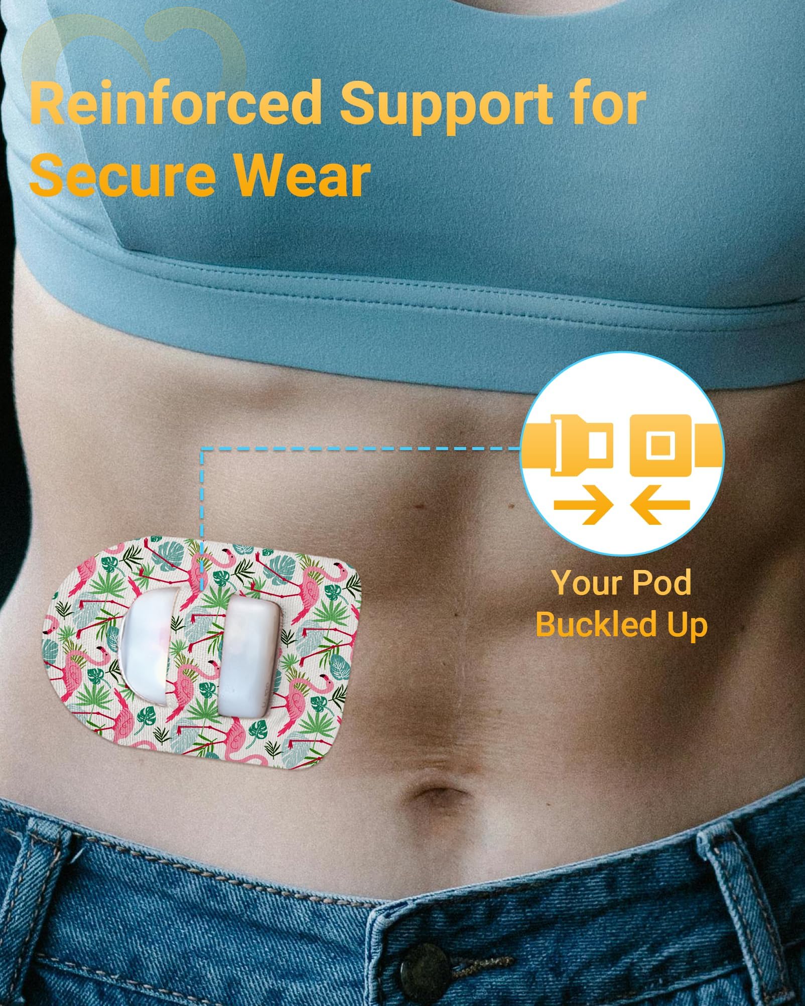 Amolyfe Omnipod patch is waterproof for showers and workouts.