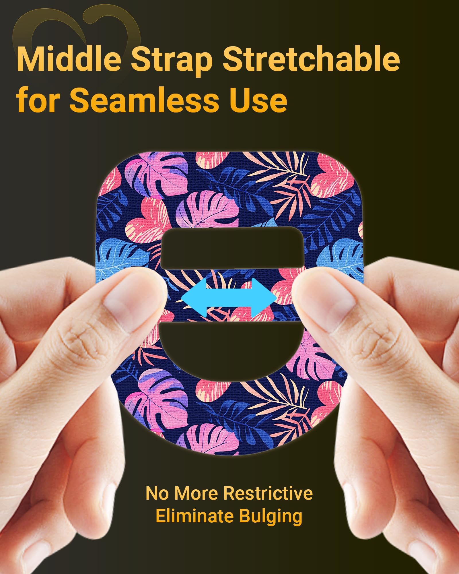Amolyfe Omnipod patches stretch-back design allows seamless application.