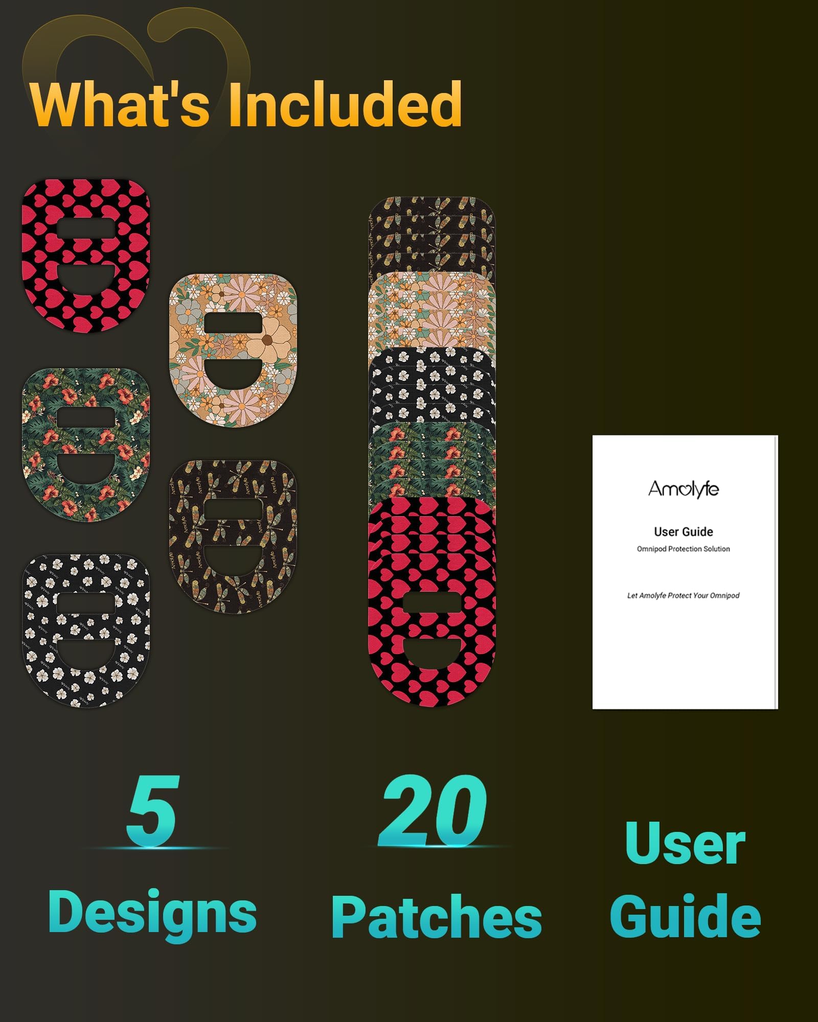 Amolyfe Omnipod 5 patch with stretchable strap for secure wear