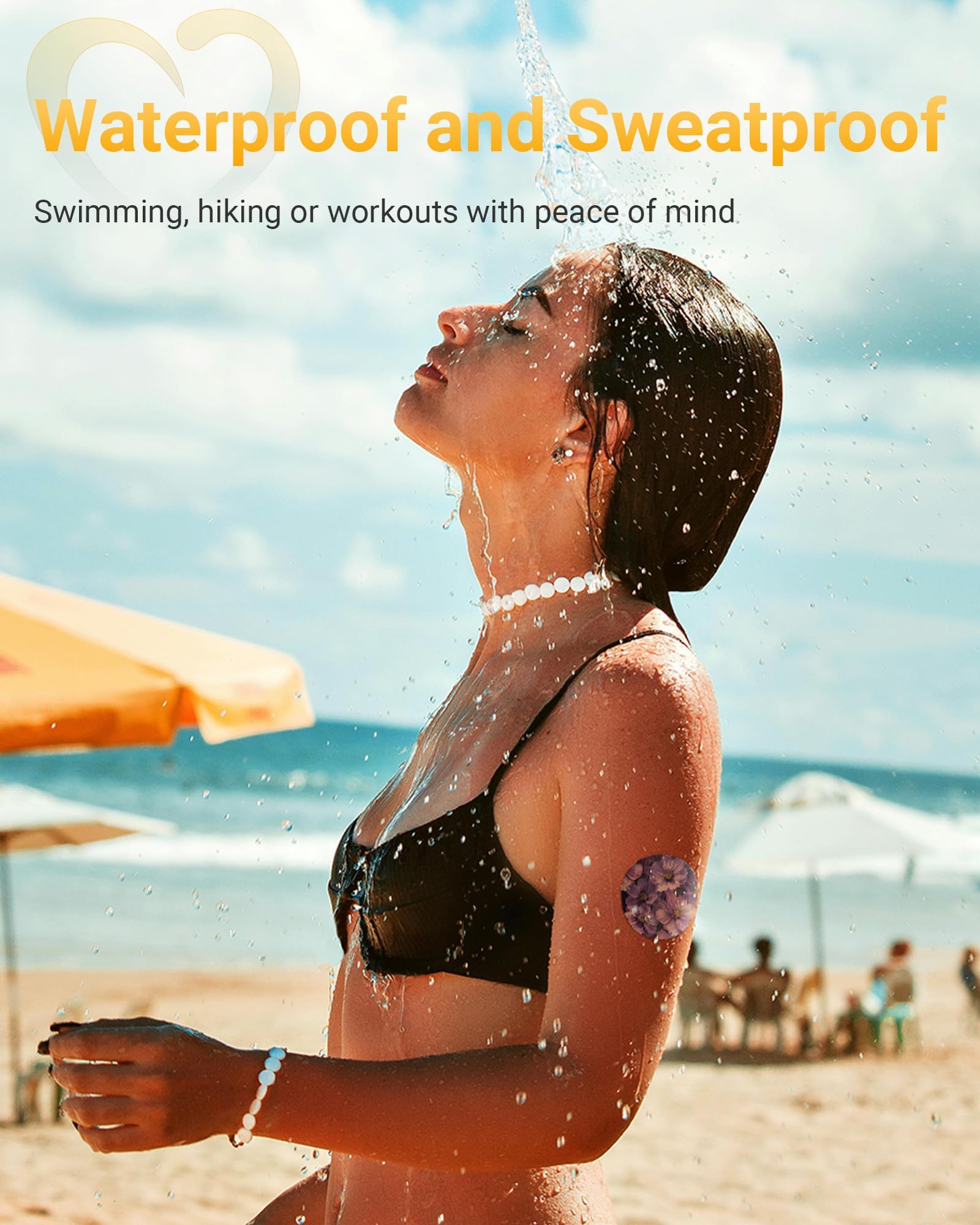Amolyfe waterproof overpatches label indicating moisture resistance