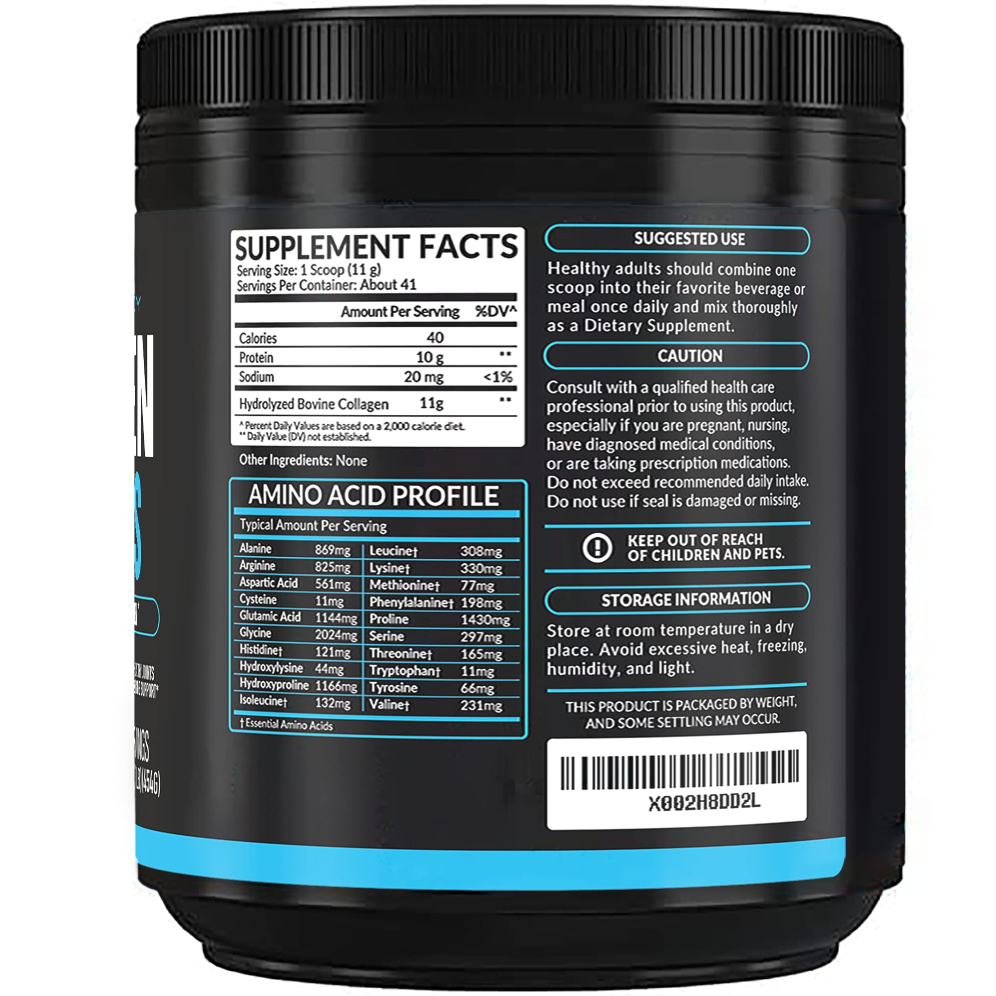 Prepared drink with Amplicell collagen showing quick dissolve and neutral taste
