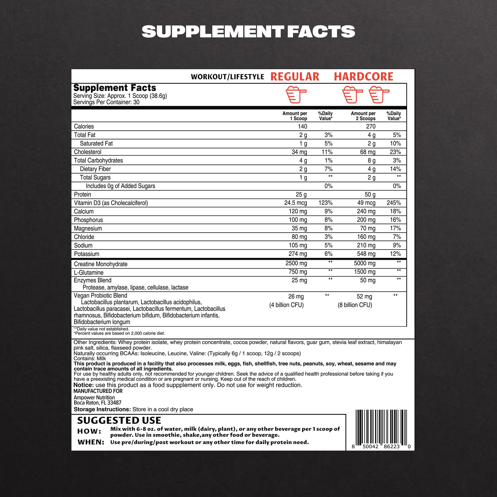 AMPOWER Rich Chocolate Whey Protein Powder snack idea for on-the-go