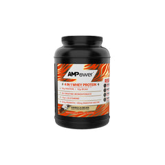 AMPOWER Vanilla Bean Whey Bottle being poured for post-workout fuel