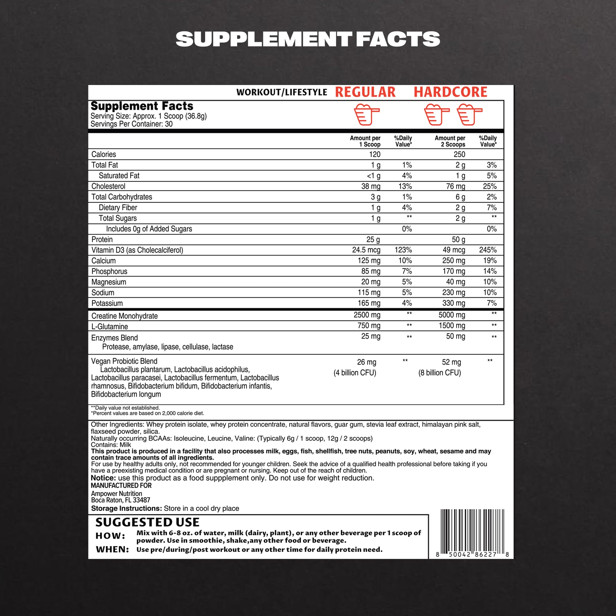 AMPOWER Vanilla Bean Whey post-workout ritual with protein and wellness nutrients